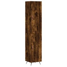 Buffet haut Chêne fumé 34,5x34x180 cm Bois d'ingénierie