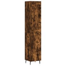 Buffet haut Chêne fumé 34,5x34x180 cm Bois d'ingénierie