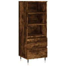 Buffet haut Chêne fumé 40x36x110 cm Bois d'ingénierie