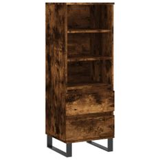 Buffet haut Chêne fumé 40x36x110 cm Bois d'ingénierie