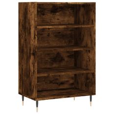 Buffet haut chêne fumé 57x35x90 cm bois d'ingénierie