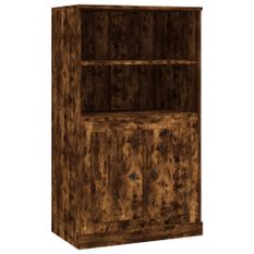 Buffet haut chêne fumé 60x35,5x103,5 cm bois d'ingénierie