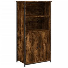 Buffet haut chêne fumé 62x36x121,5 cm bois d'ingénierie