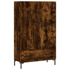 Buffet haut chêne fumé 69,5x31x115 cm bois d'ingénierie