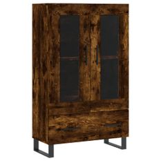 Buffet haut chêne fumé 69,5x31x115 cm bois d'ingénierie