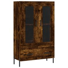 Buffet haut chêne fumé 69,5x31x115 cm bois d'ingénierie