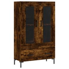 Buffet haut chêne fumé 69,5x31x115 cm bois d'ingénierie