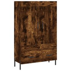 Buffet haut chêne fumé 69,5x31x115 cm bois d'ingénierie