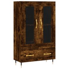 Buffet haut chêne fumé 69,5x31x115 cm bois d'ingénierie