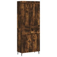 Buffet haut Chêne fumé 69,5x34x180 cm Bois d'ingénierie