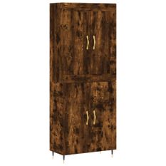 Buffet haut Chêne fumé 69,5x34x180 cm Bois d'ingénierie