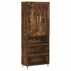 Buffet haut Chêne fumé 69,5x34x180 cm Bois d'ingénierie