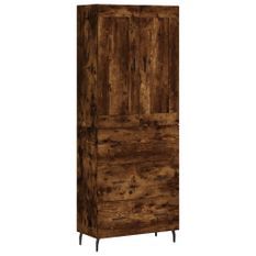 Buffet haut Chêne fumé 69,5x34x180 cm Bois d'ingénierie