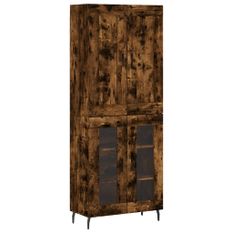 Buffet haut Chêne fumé 69,5x34x180 cm Bois d'ingénierie