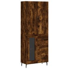 Buffet haut Chêne fumé 69,5x34x180 cm Bois d'ingénierie