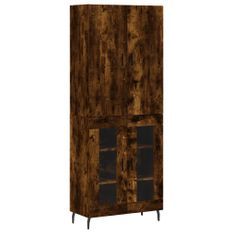 Buffet haut Chêne fumé 69,5x34x180 cm Bois d'ingénierie