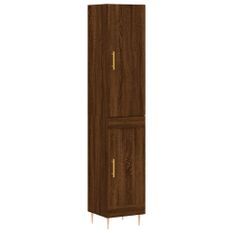 Buffet haut Chêne marron 34,5x34x180 cm Bois d'ingénierie