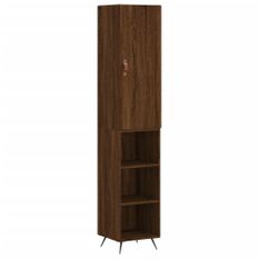 Buffet haut Chêne marron 34,5x34x180 cm Bois d'ingénierie