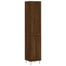 Buffet haut Chêne marron 34,5x34x180 cm Bois d'ingénierie