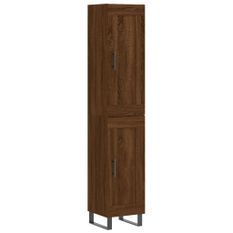 Buffet haut Chêne marron 34,5x34x180 cm Bois d'ingénierie