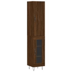 Buffet haut Chêne marron 34,5x34x180 cm Bois d'ingénierie