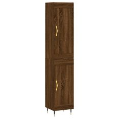 Buffet haut Chêne marron 34,5x34x180 cm Bois d'ingénierie