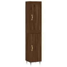 Buffet haut Chêne marron 34,5x34x180 cm Bois d'ingénierie