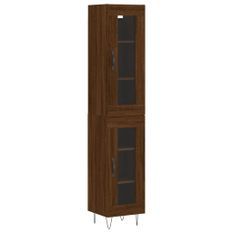 Buffet haut Chêne marron 34,5x34x180 cm Bois d'ingénierie