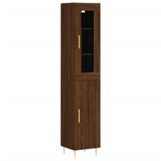 Buffet haut Chêne marron 34,5x34x180 cm Bois d'ingénierie