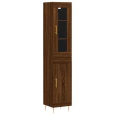 Buffet haut Chêne marron 34,5x34x180 cm Bois d'ingénierie