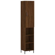 Buffet haut Chêne marron 34,5x34x180 cm Bois d'ingénierie