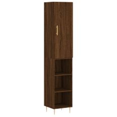 Buffet haut Chêne marron 34,5x34x180 cm Bois d'ingénierie