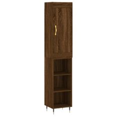 Buffet haut Chêne marron 34,5x34x180 cm Bois d'ingénierie