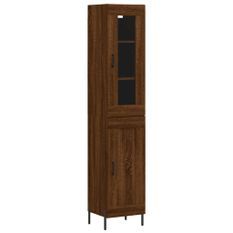 Buffet haut Chêne marron 34,5x34x180 cm Bois d'ingénierie