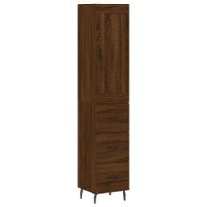 Buffet haut Chêne marron 34,5x34x180 cm Bois d'ingénierie