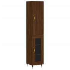 Buffet haut Chêne marron 34,5x34x180 cm Bois d'ingénierie