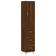 Buffet haut Chêne marron 34,5x34x180 cm Bois d'ingénierie