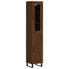 Buffet haut Chêne marron 34,5x34x180 cm Bois d'ingénierie