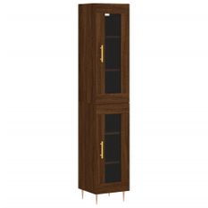 Buffet haut Chêne marron 34,5x34x180 cm Bois d'ingénierie