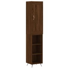 Buffet haut Chêne marron 34,5x34x180 cm Bois d'ingénierie