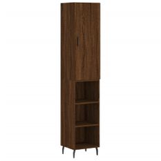 Buffet haut Chêne marron 34,5x34x180 cm Bois d'ingénierie