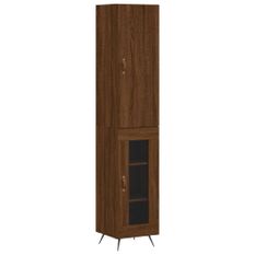 Buffet haut Chêne marron 34,5x34x180 cm Bois d'ingénierie