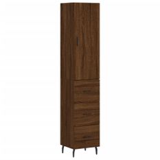 Buffet haut Chêne marron 34,5x34x180 cm Bois d'ingénierie