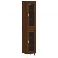 Buffet haut Chêne marron 34,5x34x180 cm Bois d'ingénierie