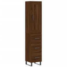 Buffet haut Chêne marron 34,5x34x180 cm Bois d'ingénierie