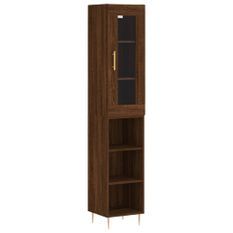 Buffet haut Chêne marron 34,5x34x180 cm Bois d'ingénierie