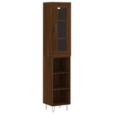 Buffet haut Chêne marron 34,5x34x180 cm Bois d'ingénierie