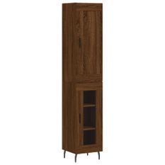 Buffet haut Chêne marron 34,5x34x180 cm Bois d'ingénierie