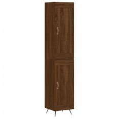 Buffet haut Chêne marron 34,5x34x180 cm Bois d'ingénierie