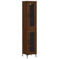 Buffet haut Chêne marron 34,5x34x180 cm Bois d'ingénierie